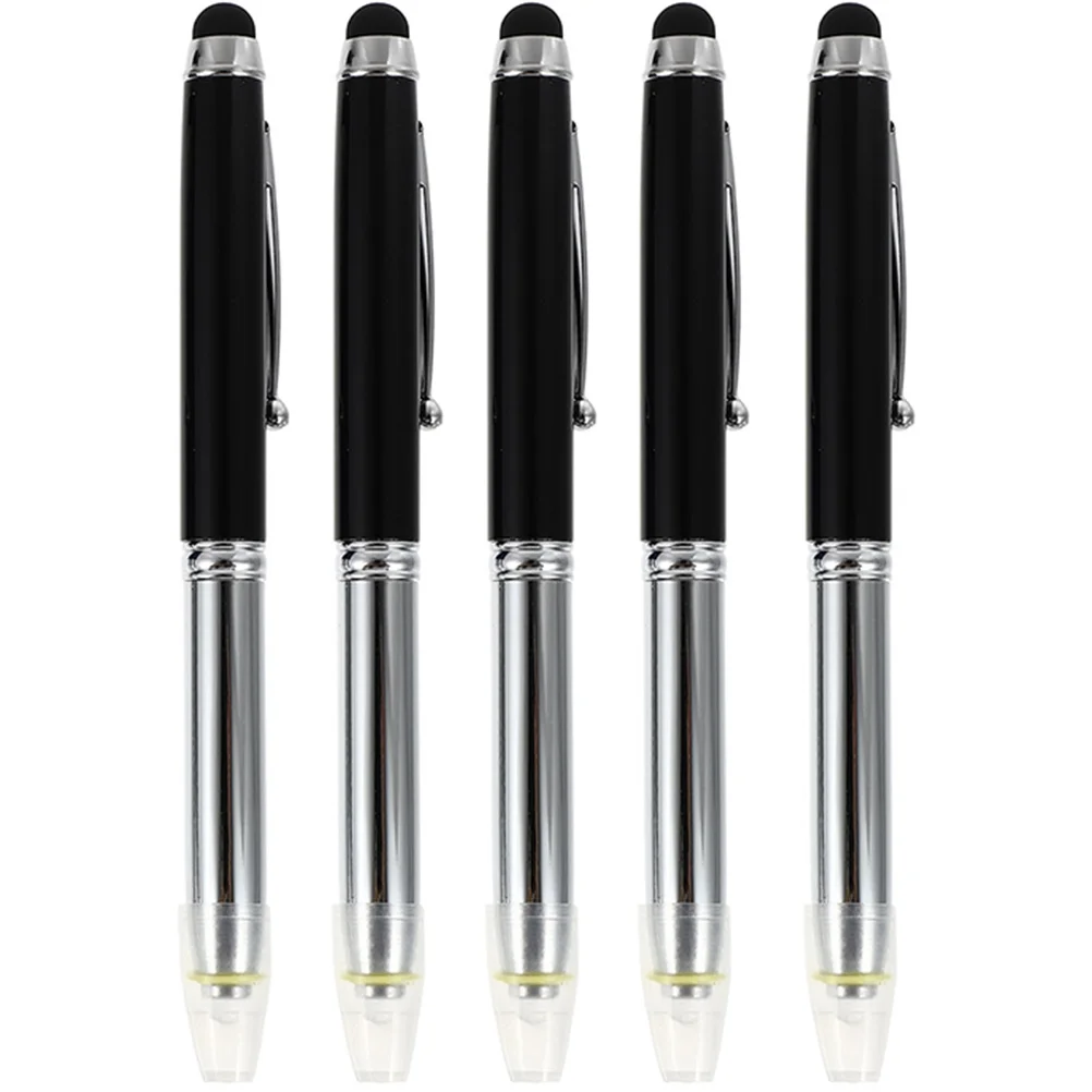 

5pcs Capacitive Pen LED Stylus Pen Multi-Function 3 In 1 Pen with Stylus Tip