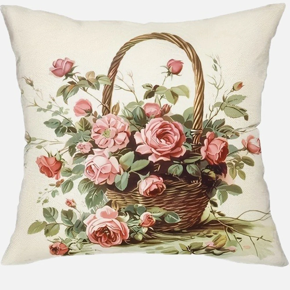

Декоративная наволочка Country flower bicycle полиэстер велюр 40x40 см