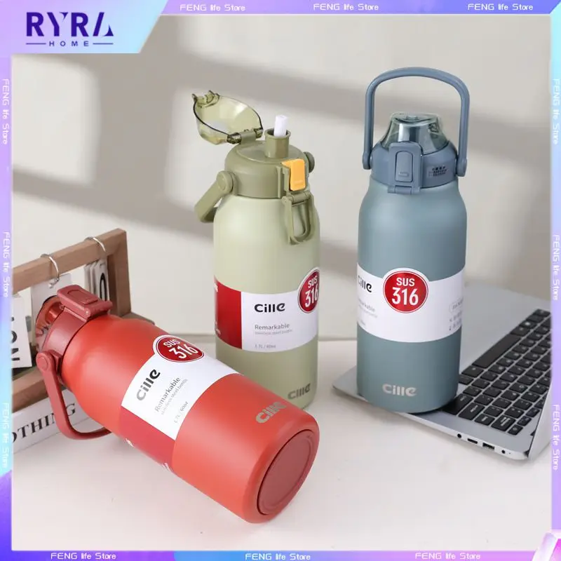 

1.3/1.7L Stainless Steel Thermal Water Bottle Large Capacity Tumbler Thermo Bottle Cold And Hot Vacuum Flask Tumbler Thermal Cup