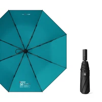 double layer solid color large automatic three fold umbrella sunscreen uv protection rainy and rainy umbrellas