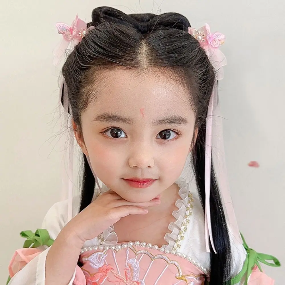 

Pearl Long Streamer Hanfu Ornament Hair Accessory Chinese Style Hair Clip Headwear Kids Barrettes Girl Hairpin