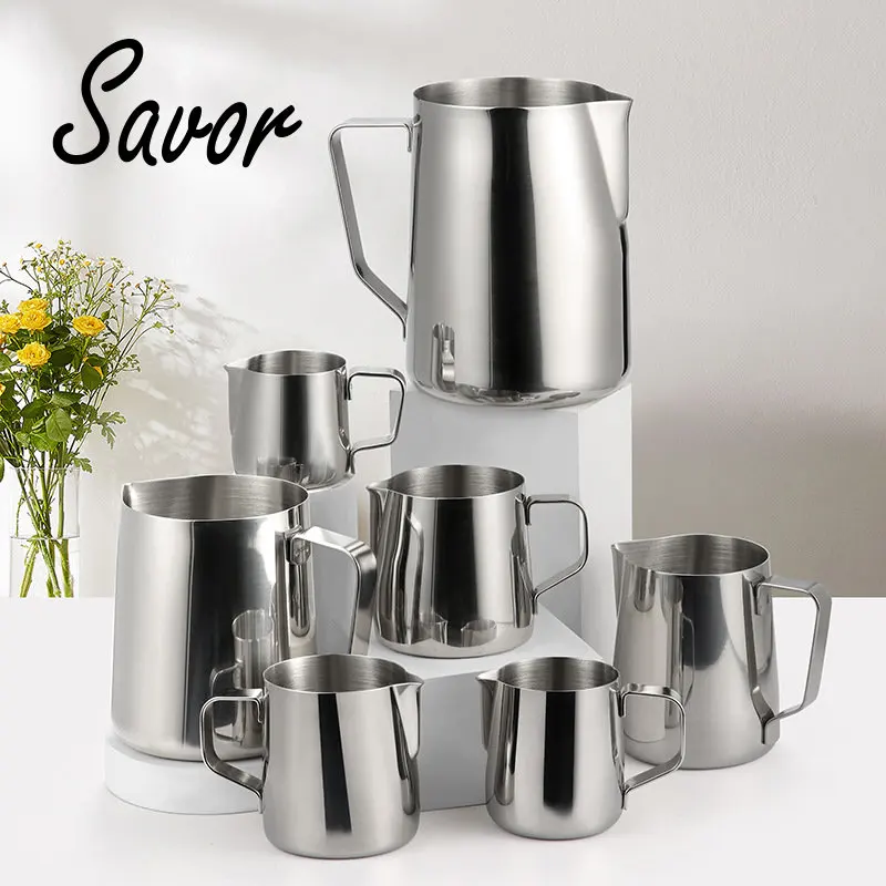 

Stainless Steel Milk Frothing Pitcher Espresso Steaming Coffee Barista Latte Frother Cup Cappuccino Milk Jug Cream Froth Pitcher