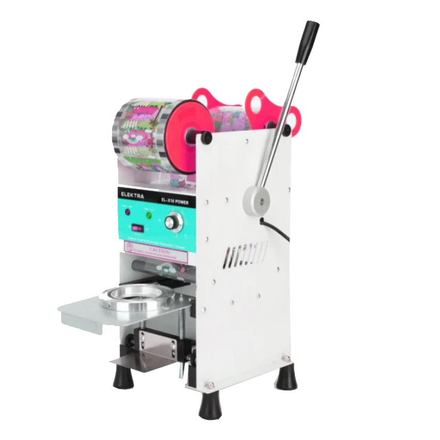 

Handheld 220V Electric Manual Plastic Cup Sealer Boba Paper Cups Sealing Bubble Milk Tea Cup Sealer Machine