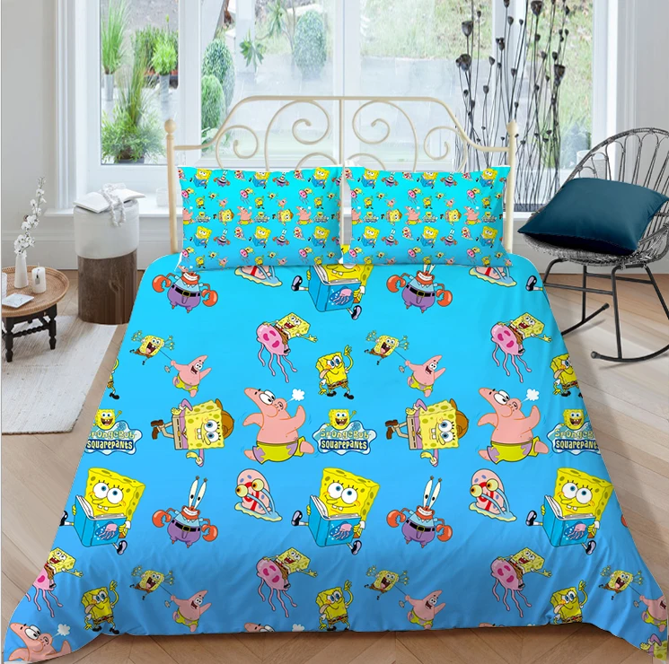 Детский комплект постельного белья из 2/3 предметов с мультяшным принтом |