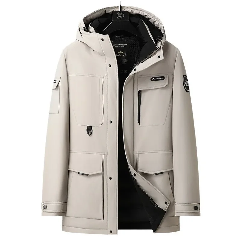 New Arrival Fashion Suepr Large Winter Male Youth Medium Long Hooded Workwear Down Jacket Plus Size 3XL 4XL 5XL 6XL 7XL 8XL9XL