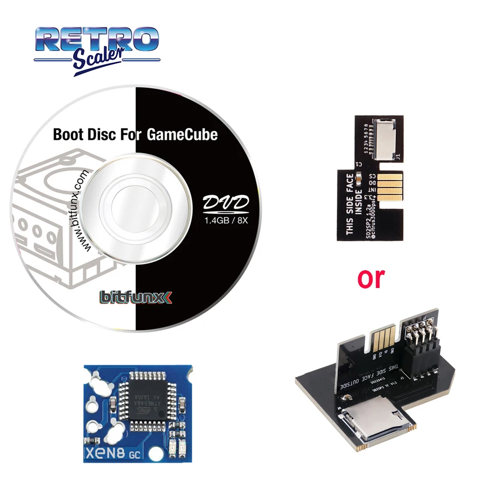 

Адаптер для чтения TF-карт SD2SP2 + чип XENO-gc + Швейцарский диск загрузки Mini DVD для консолей NGC