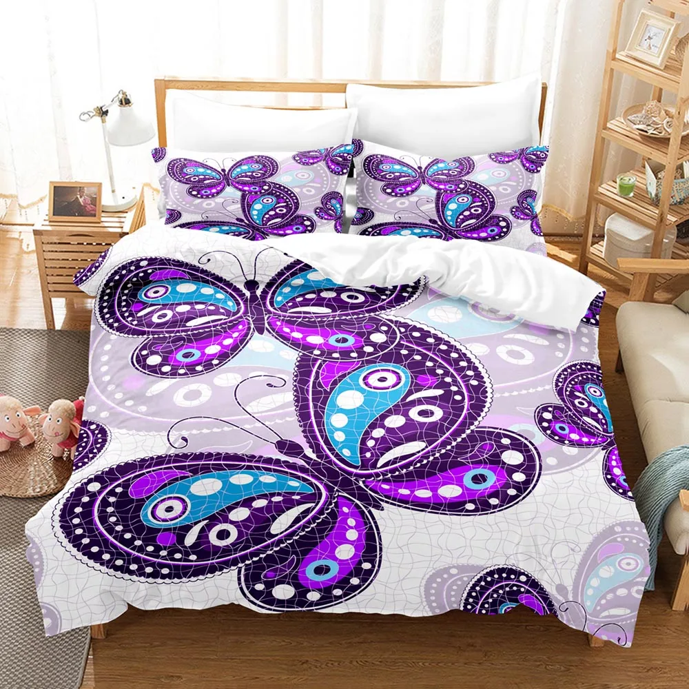 

Butterfly Cartoon 3D Print Bedding Set Quilt Cover Home Bedroom Decor Queen King Size Duvet Cover Set Pillowcase Bedding Set
