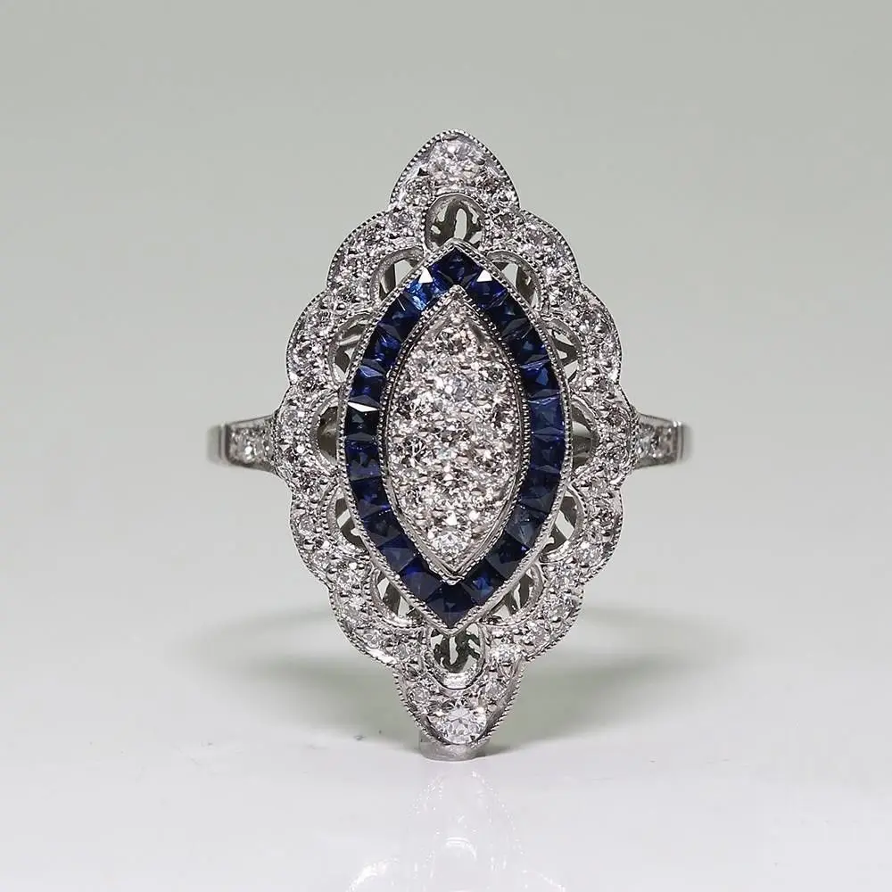 

14K Gold Diamond Ring Topaz Sapphire Jewelry Engagement Ring Gemstone Anillos De Bizuteria Ring for Women Bague 925 Jewelry Box