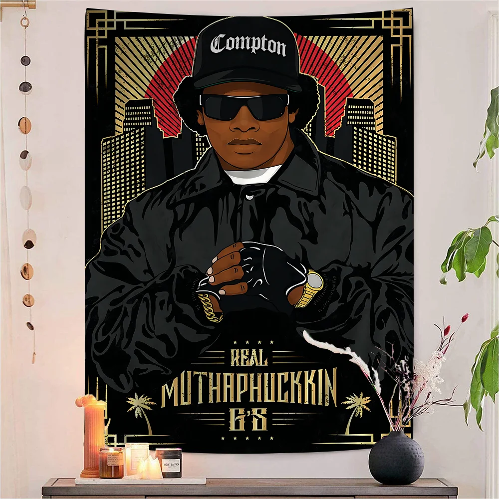 Хип-хоп музыкальные звезды кубик льда Eazy-E аниме гобелен висит Таро хиппи