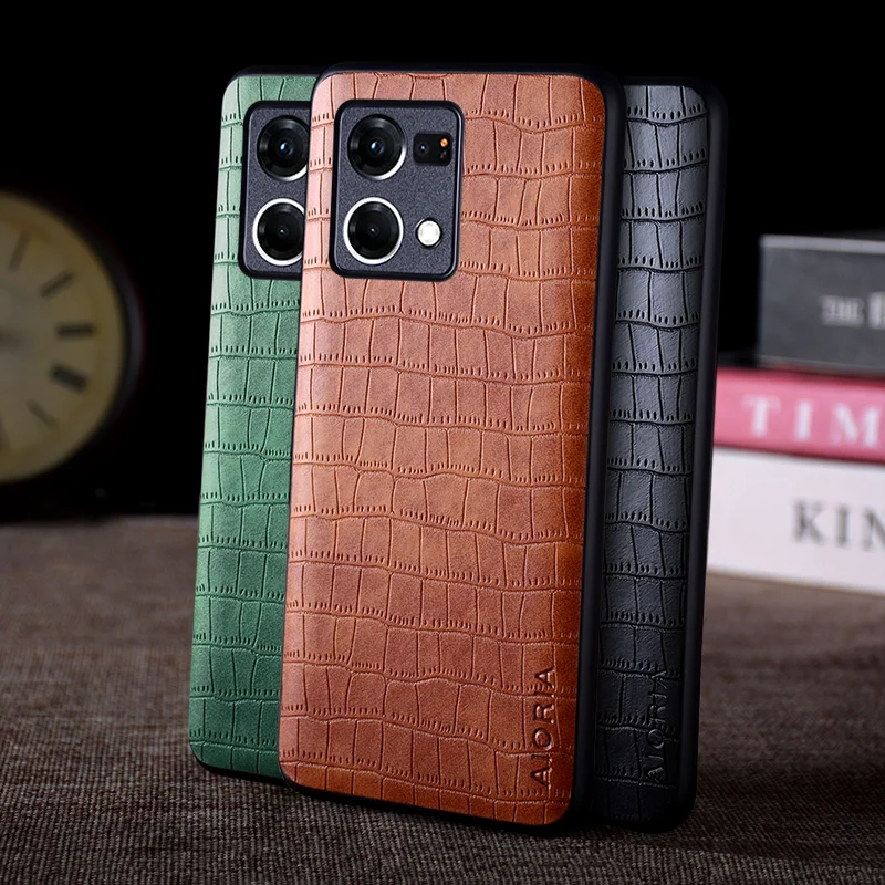Чехол для Oppo Reno7 4G Reno 7 funda кожаный чехол с узором под крокодила Роскошный oppo reno7 4g