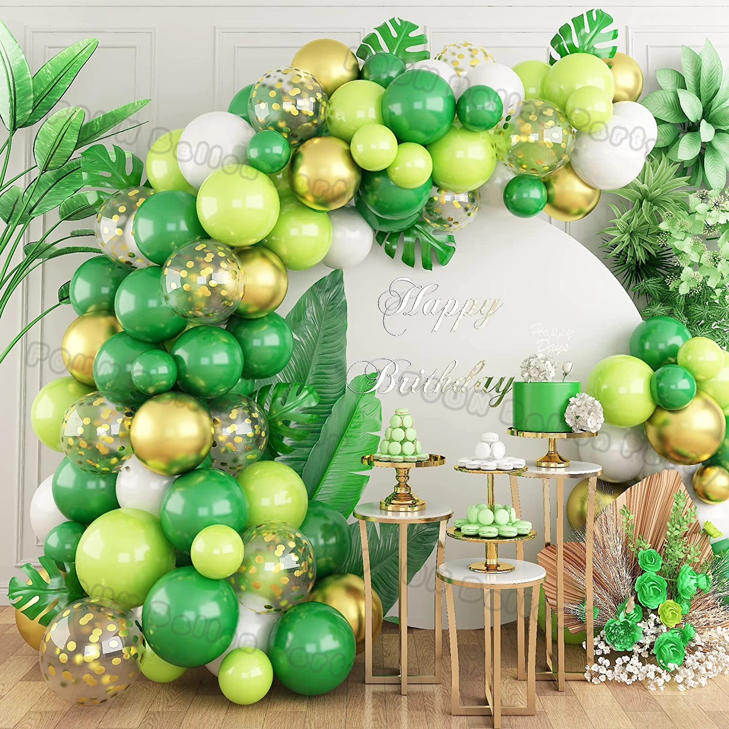 

Green Balloon Garland Arch Kit Kids Birthday Wedding Party Latex Balloons Baby Shower Decoration Globos Wild Animal Party