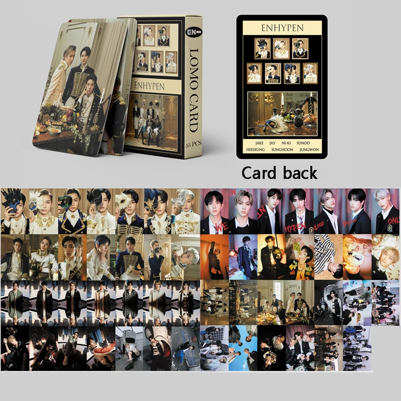 

55Pcs/box Kpop ENHYPEN New Album Photocard Lomo Card for Fans Collection Idol Gift EN Postcard Double Print High Quality Cards