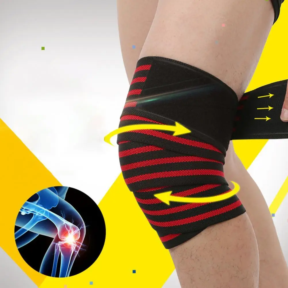 

Wrapped Type Practical Stripe Design Sports Knee Wraps 3 Colors Knee Brace Bandage Comfortable for Gym