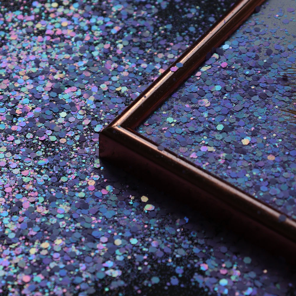 50 г/пакет лазер смешанный шестигранный дизайн ногтей блестки ультра-тонкие