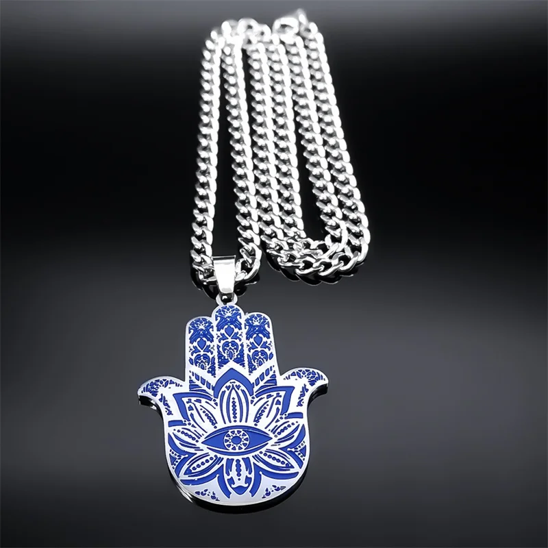 Женское и мужское колье Фатима из нержавеющей стали