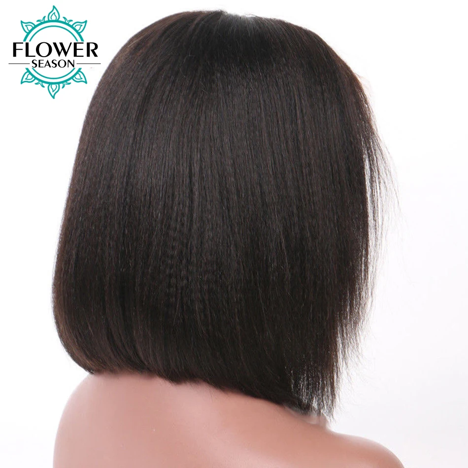 Short Bob Wigs 13X6 Lace Front Human Hair Wig for Black Women Light Yaki Bob Human Hair Wig Transparent HD Lace Wig 150Density
