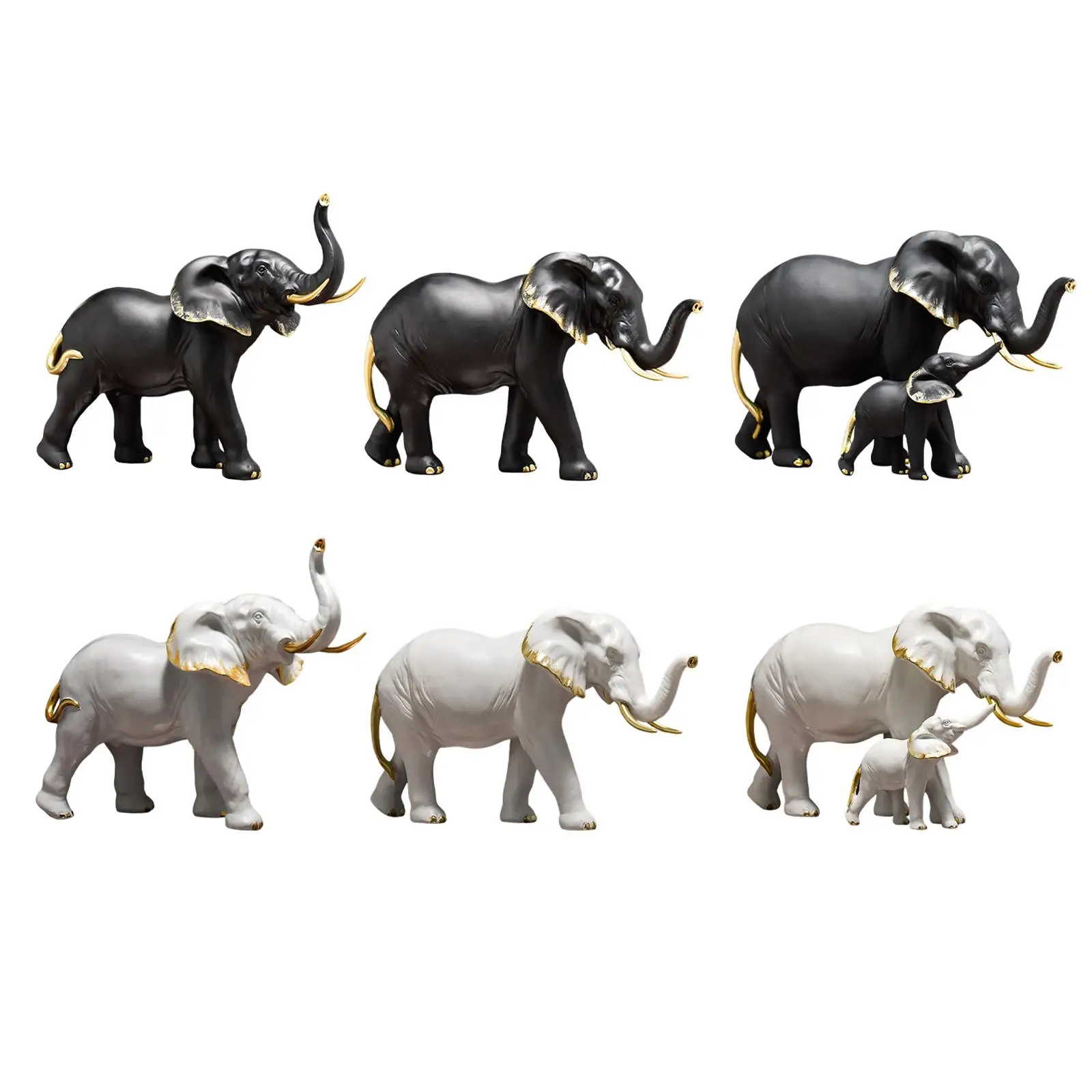 

Статуя в виде слона из смолы, декоративная статуя в виде животного, ручная работа, подарок на счастье для бара, Декор, садовая полка, квартира...