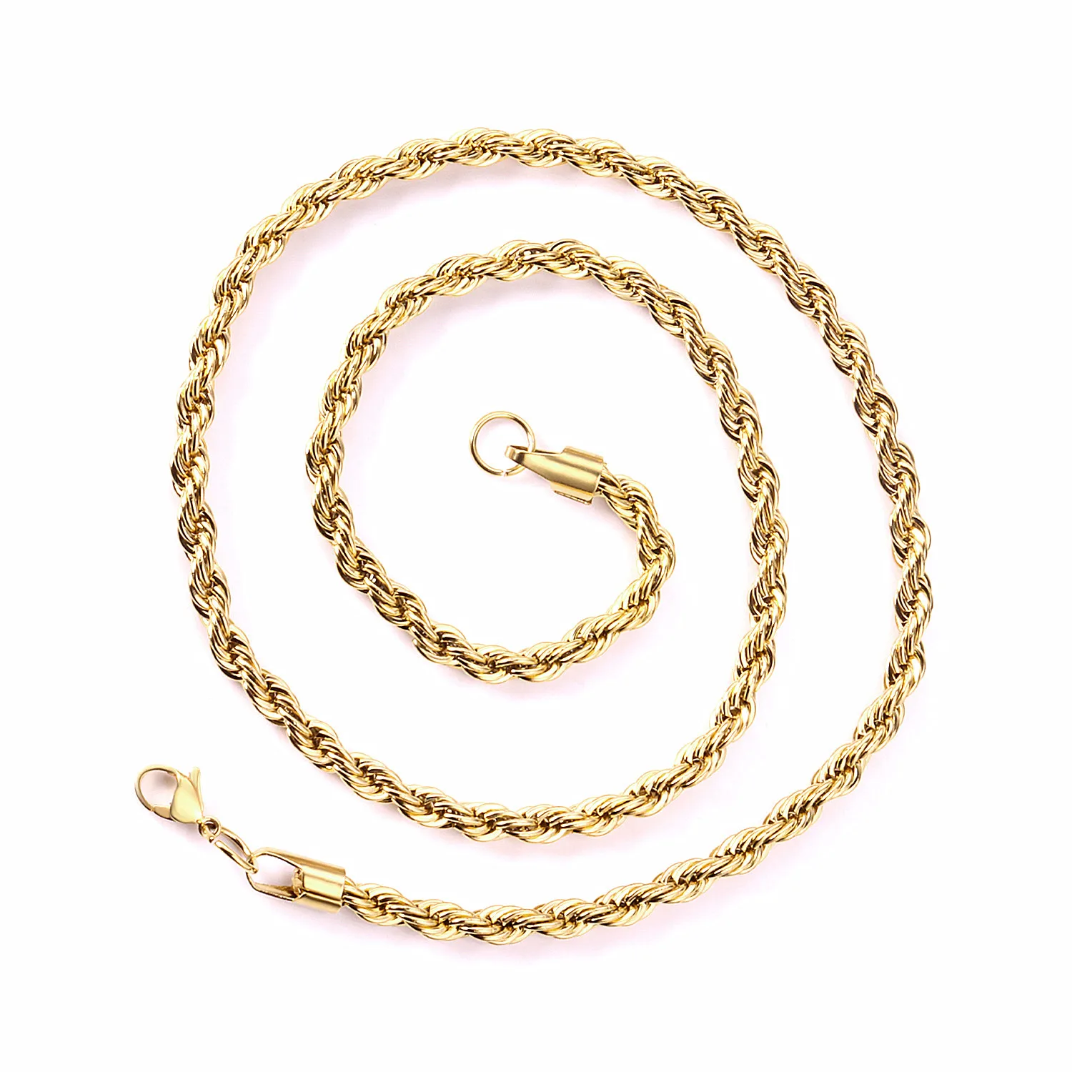 Фото LUXUSTEEL 1 шт. 2/3/4/5 мм поворотное колье-колье, веревка из нержавеющей стали, серебристый тон, золотая цепочка для женщин и мужчин, ювелирные изделия, подарки №5