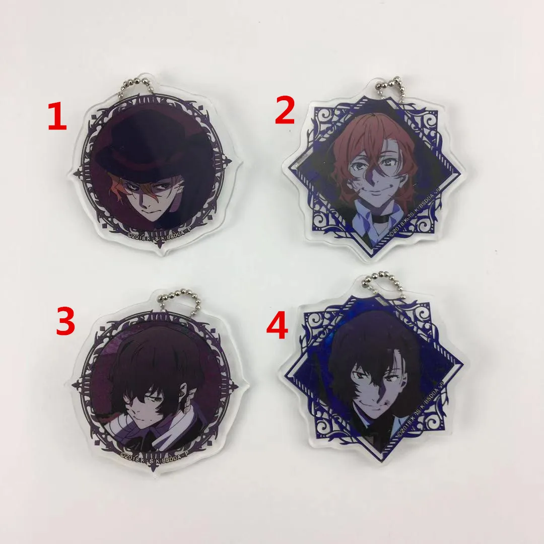 

Bungou Stray Dogs Anime Arcylic Keychain Key Ring Race Straps Cosplay