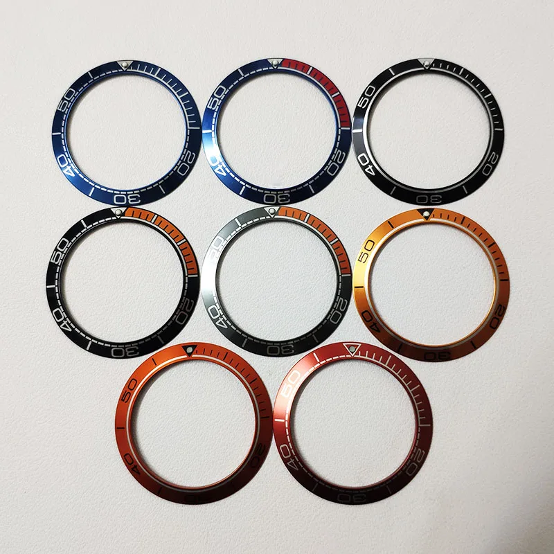 Sloping Aluminum Bezel Insert 41.5mm Or 41.8mm Fits OMG Sea Watches master Series Parts Replacement Watch Aluminum Ring Luminous