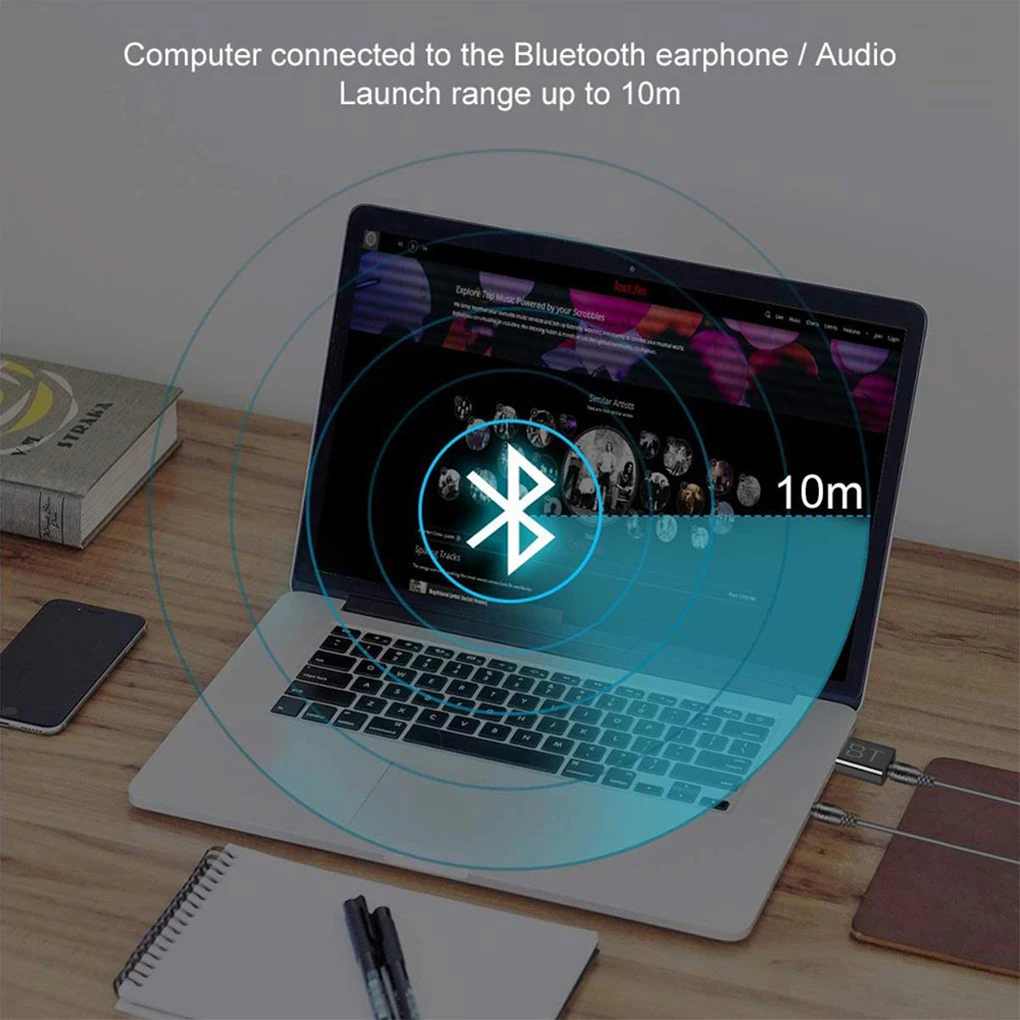 

Wireless Adapter Mini Handsfree Auto Audio Receiver Low Latency 2-in-1 Music Receivers Television Tablet Home-theater
