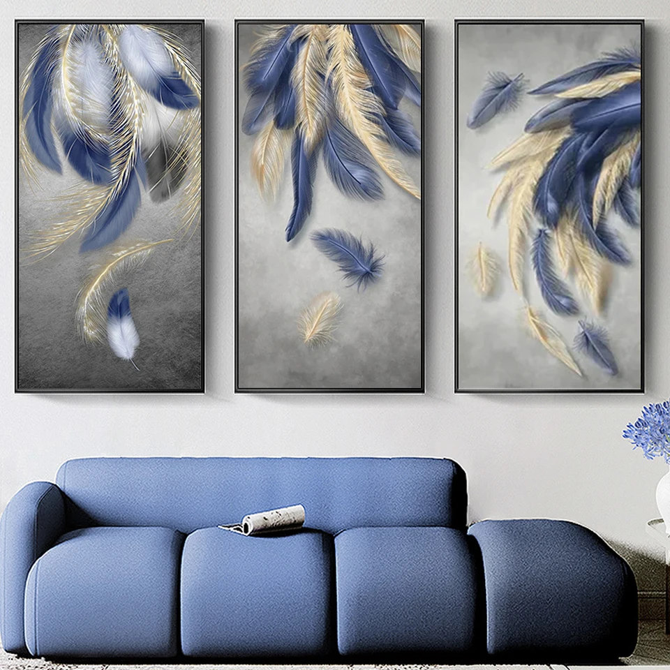 

Алмазная 5D живопись с голубыми перьями, полноразмерная круглая мозаичная вышивка «сделай сам», большой ландшафт, ручная работа, подарок, ук...