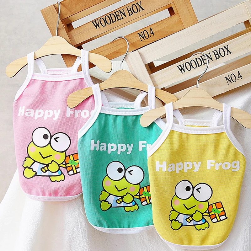 

Summer Dog Clothes Cartoon Dog Vest Pet Shirt for Small Dogs Cats Teddy Bichon Vest Costume Pet Pyppy Clothing Yorkshire Pudding