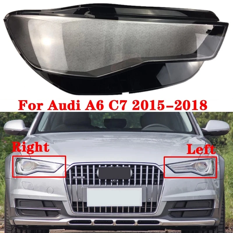 

Чехол для передней фары автомобиля, прозрачный абажур, крышка для передней фары, защитная маска, линза для Audi A6 A6L C7 2015-2018