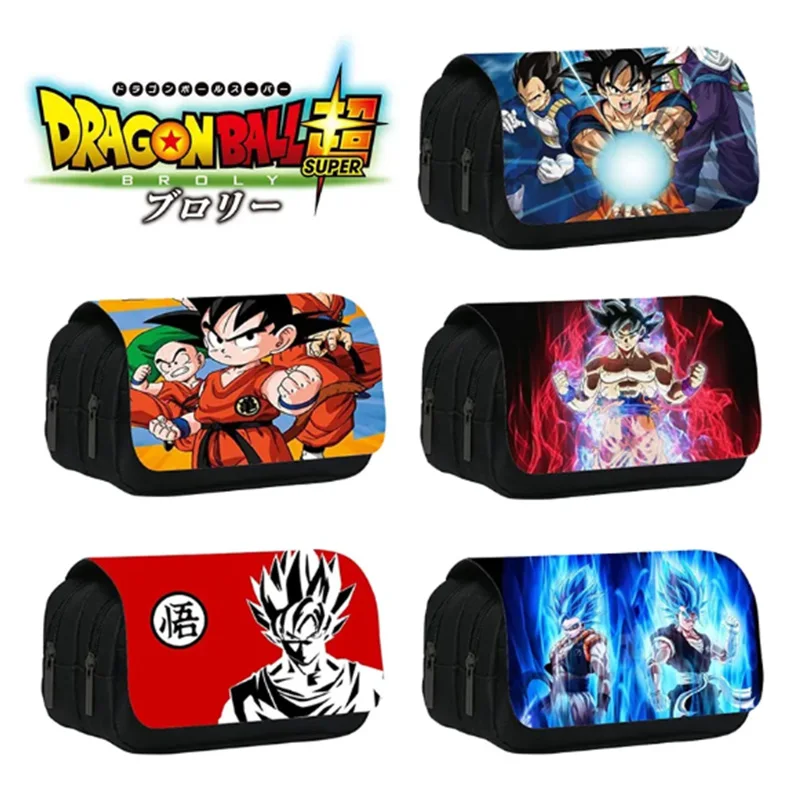 Case Double-deck Ultra-large Capacity Nylon Anime Pencil Bag Student School Supplies Gifts