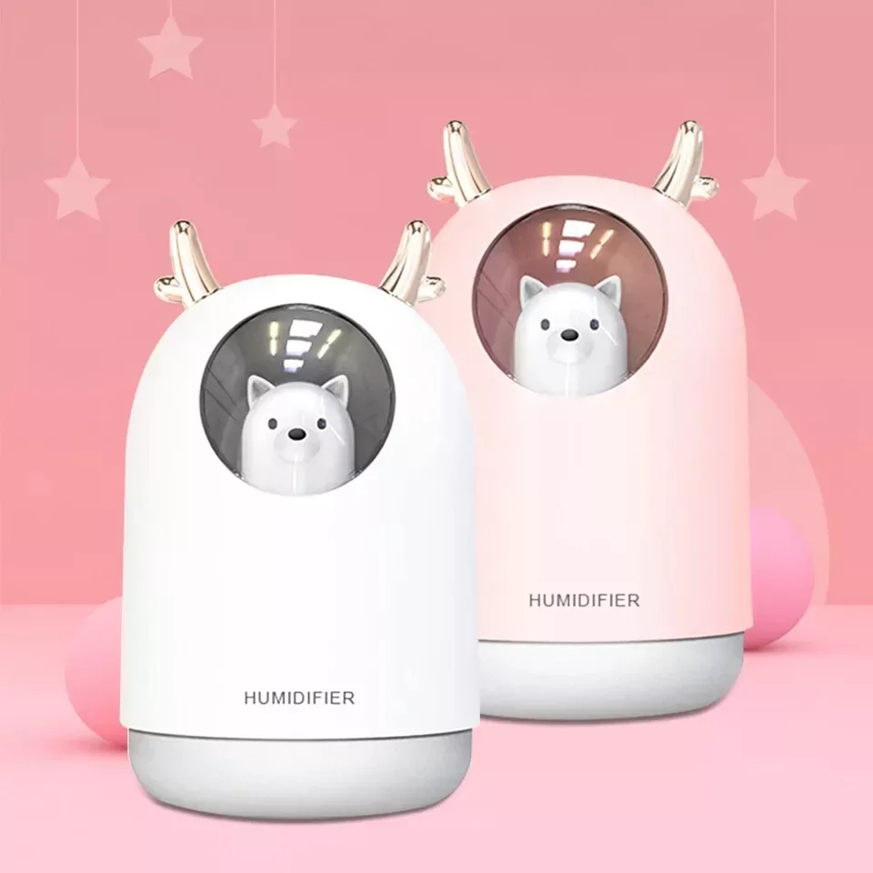 

USB Humidifier Air Purifier Ultrasonic Cool Mist Maker Aroma Diffuser 300ML Lovely Bear LED Lamp Mini Aromatherapy Humidificador