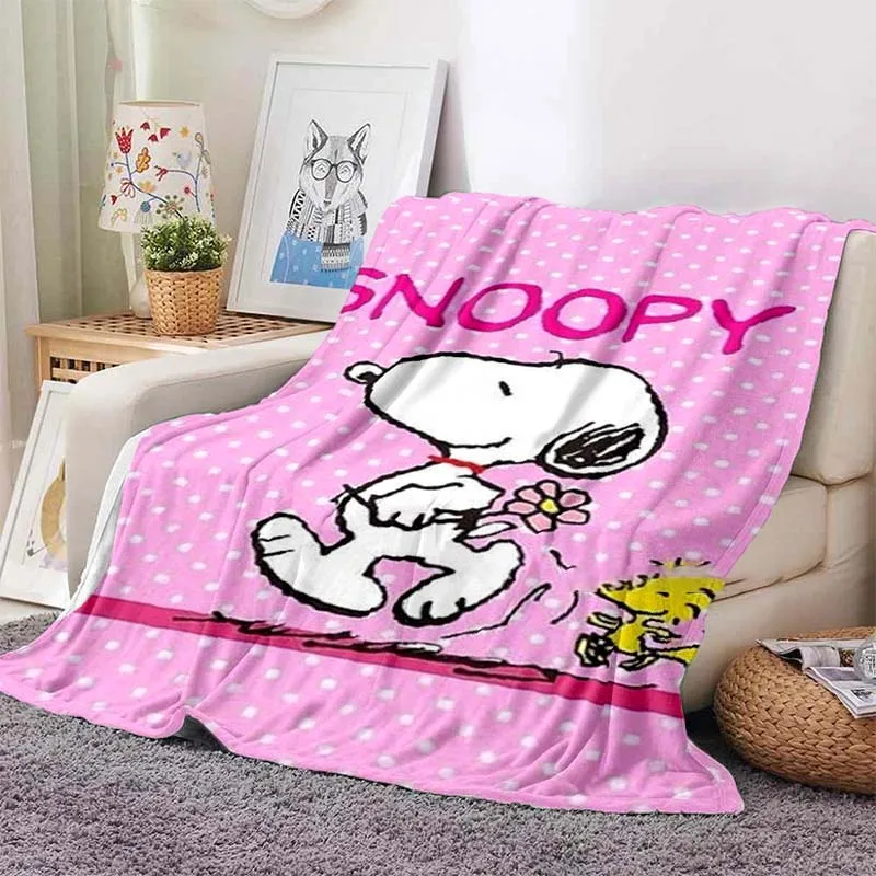 Мультяшное розовое одеяло Snoopy мягкие фланелевые тонкие одеяла для кровати
