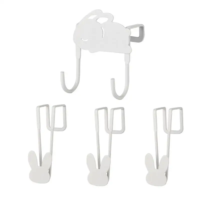 

Over The Cabinet Door Hooks Stainless Steel S Shape Iron Rabbit Heavy Duty Holder For Kitchen Bedroom Bathroom Storage Hanger