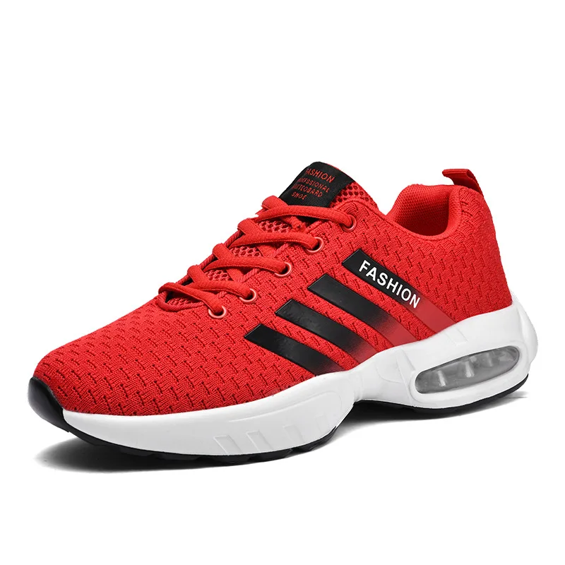 Men's large fly woven sports tennis shoes Youth breathable Choice running shoes Air cushion single shoes Training casual shoes