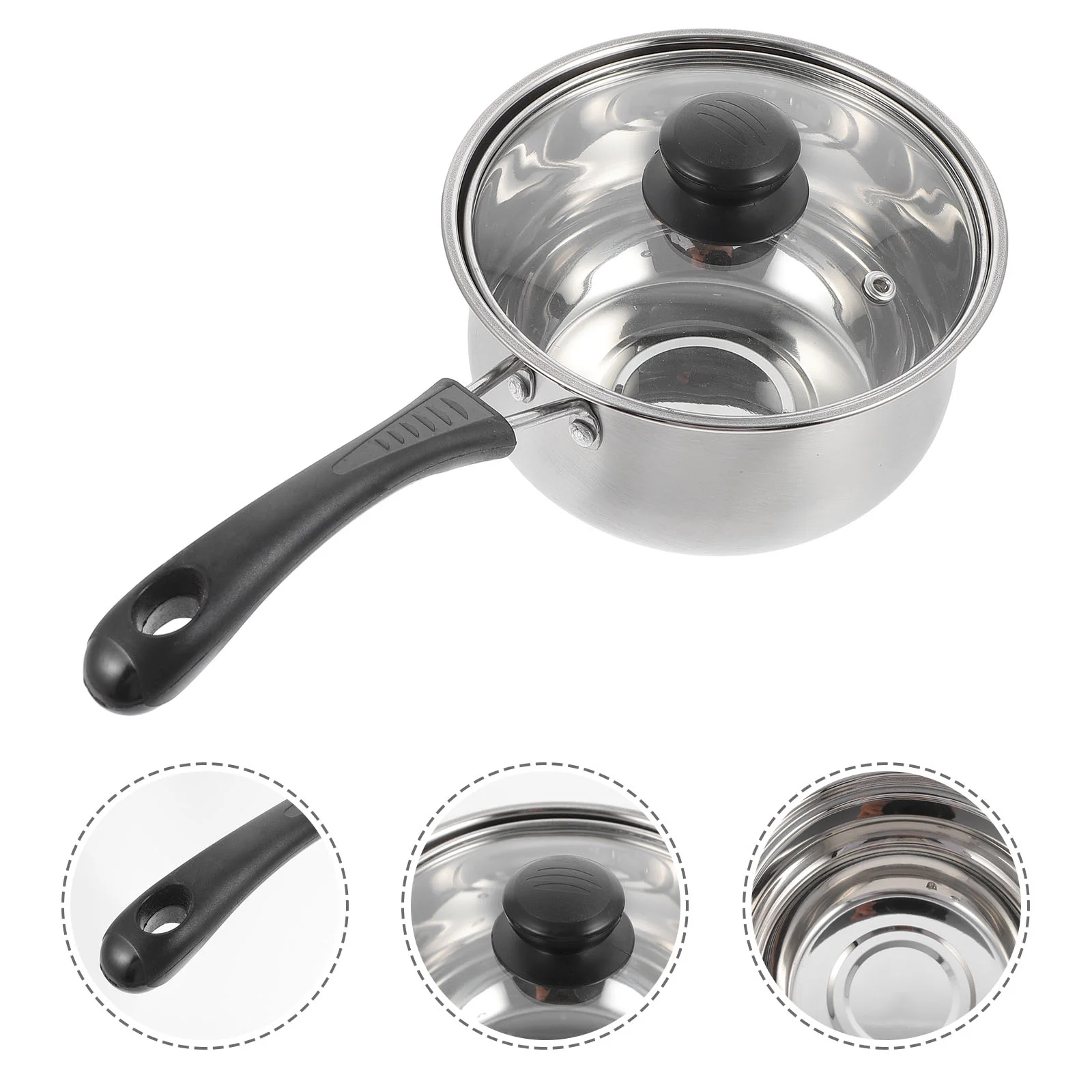 

1Pc Durable Premium Kitchen Pot Stainless Heating Pot Cooking Stockpot Milk Heating Pot