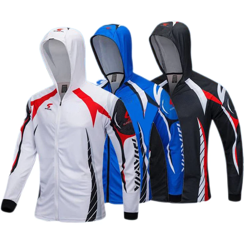 

Модная одежда для рыбалки DW, наружный солнцезащитный дышащий рыболовный костюм, Мужская рыболовная куртка на молнии с капюшоном, быстросохнущая