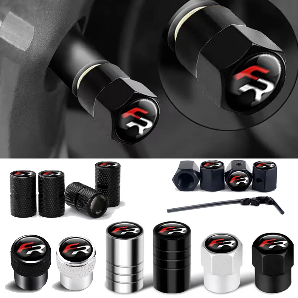 

4PCS/Set High Quality Fashion Metal For Seat FR Emblem Auto Wheel Tire Valve Stem Caps Cover DustProof Anti-Theft Car Styling