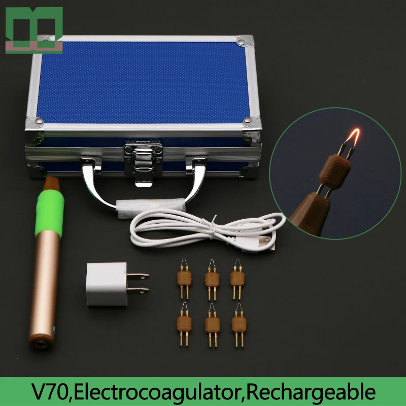 Electric coagulation pen V70 blue golden rechargeable microvascular hemostasis double eyelid tool  electrocoagulator