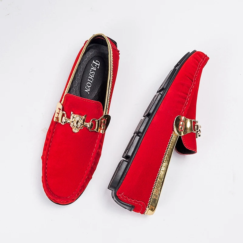 

2022 New Luxury Loafers Shoes For Men Plus Size Casual Shoes Mens Red Black Flats Shoes Man Brand Fashion Driving Shoes Men