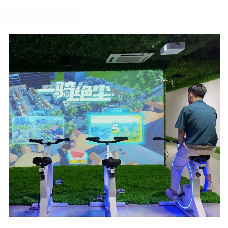 Новые спортивные игры Vr Ar динамический велосипед велотренажер с видеопроектором