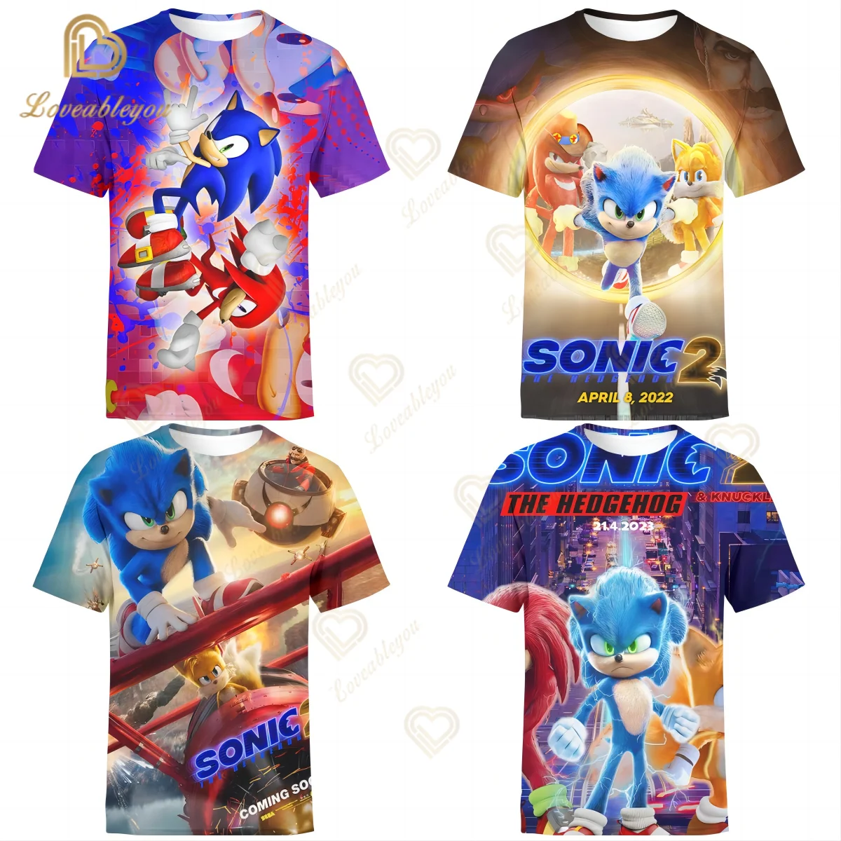 

Cool Summer 3D Men's Printed T-shirt Child Sonic Hip-hop Funny O-neck Short-sleeved Young Handsome High-quality Top 6XL