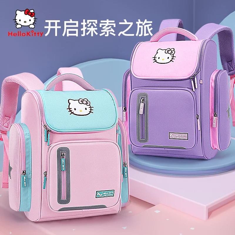 

Sanrio Hello Kitty Bag Primary School Schoolbag Girls Children Grade Lightweight Spine-Protective Burden Backpack Alleviation