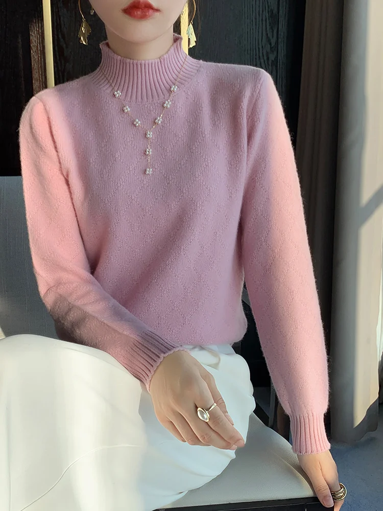 Осень-зима плотные женские пуловеры из 100% мериносовой шерсти с