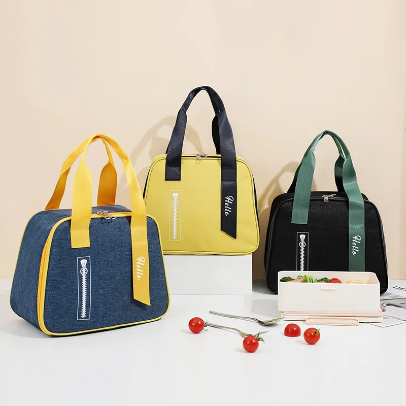 

1PC New Oxford Fresh Cooler Bags Waterproof Nylon Portable Zipper Thermal Lunch Bags Women Convenient Lunch Box Tote Food Bags