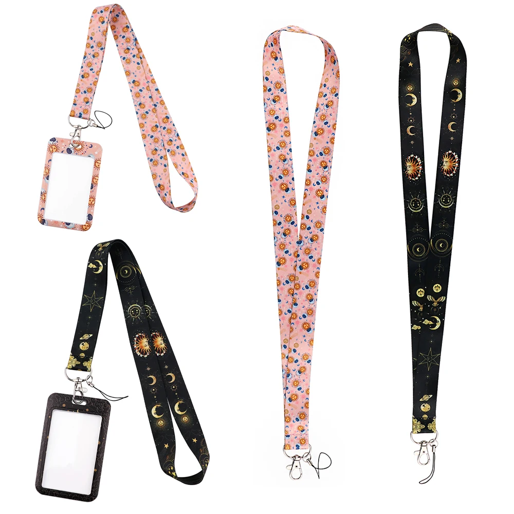 

AD1764 Sun and Moon Lanyard For Keys Phone Neck Straps Hanging Rope Student Card Works Card Lanyards ID Card Mobile Straps
