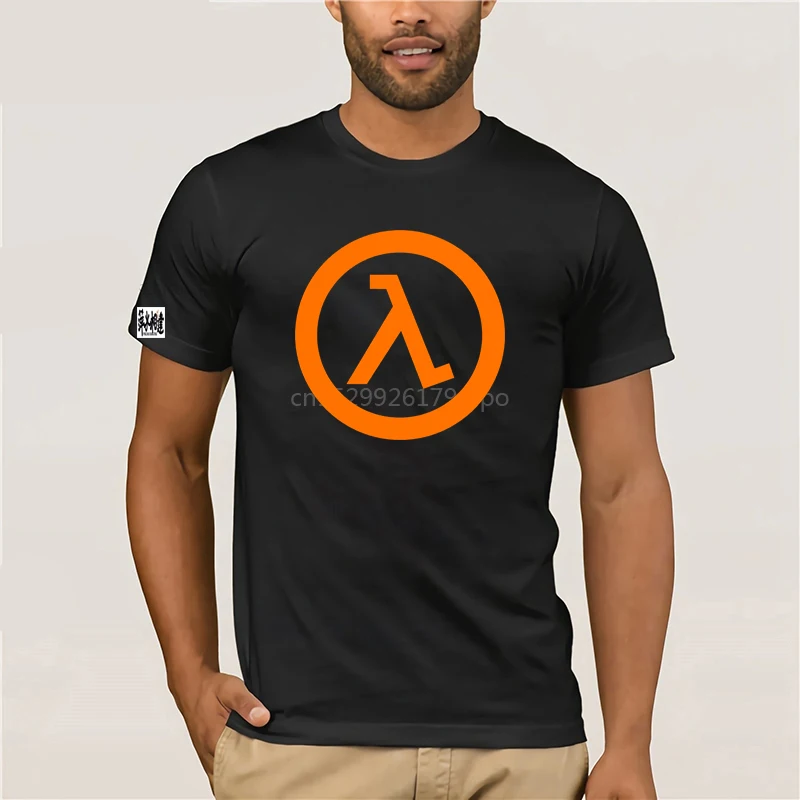 Футболка премиум-класса с логотипом видеоигры Half Life крученая хлопчатобумажная