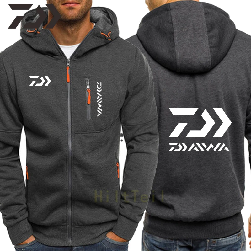 

2022 New Daiwa Winter Fishing Wear Hooded Men Jackets for Fishing Long Sleeve Sports Fitness Hoodies Slim Fit Fishing Clothes