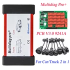 Диагностический прибор Multidiag pro, устройство чтения кодов OBD2, bluetooth, TCS PRO Plus, R3, для автомобилей и грузовиков, 2015