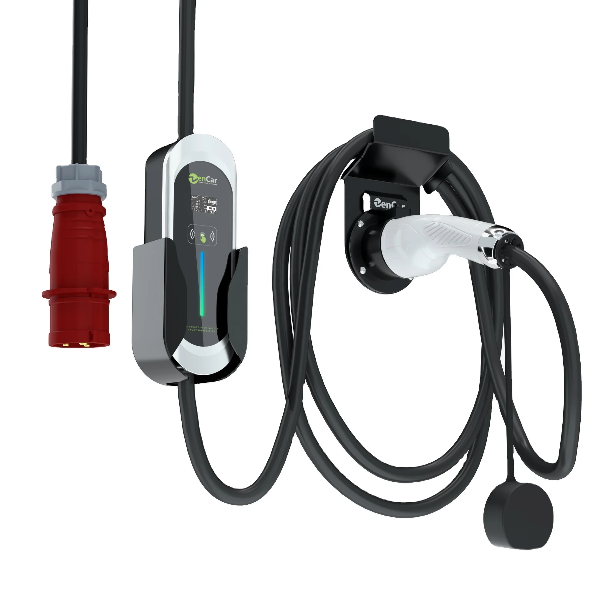 

2022 New model DC 6mA ZENCAR EVSE 11KW 16A 3 Phase portable EV charger station type 2 with Red CEE 5 pins