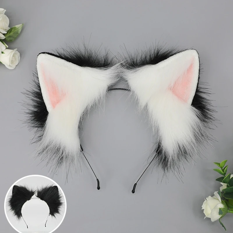 

Cats Ears Headband Realistic Puppy Ears Animal Ears Headwear Accessory Cosplay