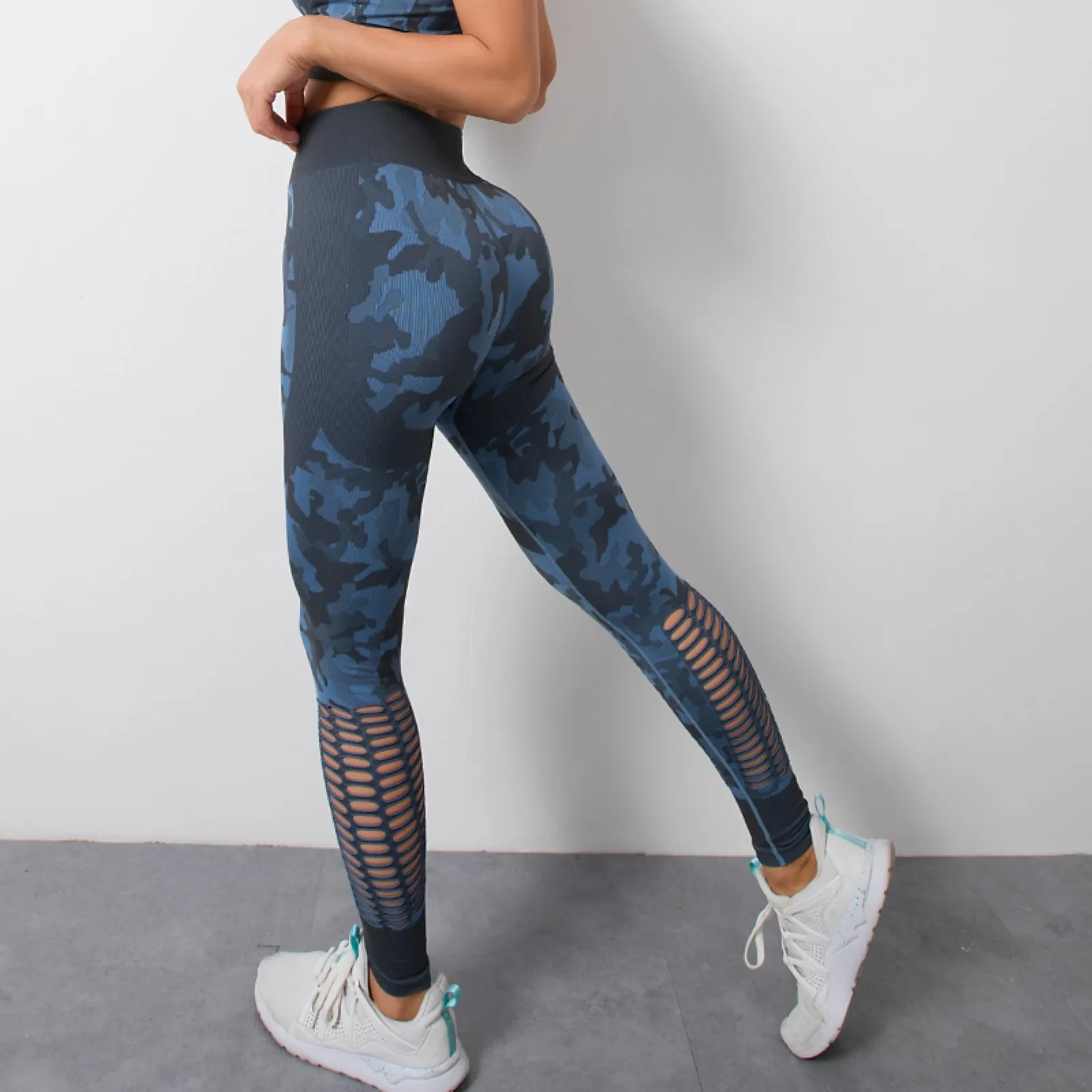 Женские повседневные трико для бега камуфляжные леггинсы тренажерного зала с